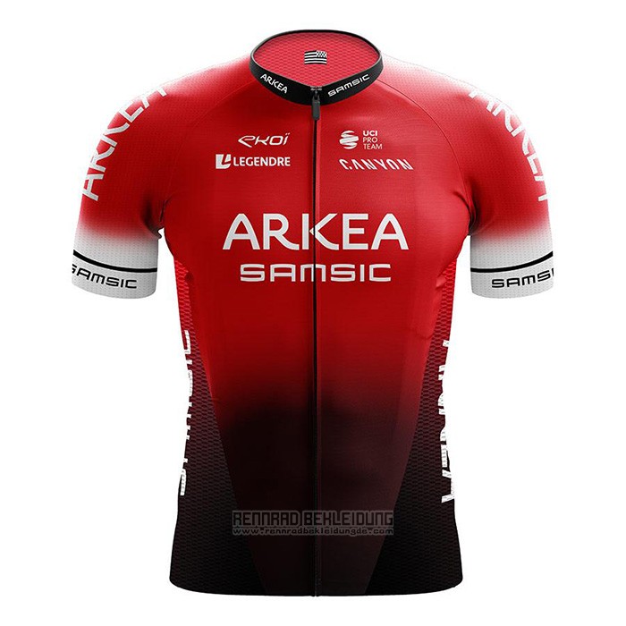 2022 Fahrradbekleidung Arkea Samsic Rot Shwarz Trikot Kurzarm und Tragerhose - zum Schließen ins Bild klicken